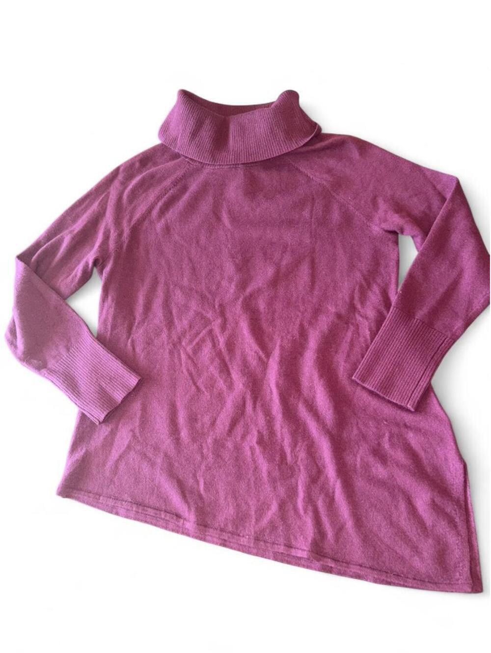 Rachel Zoe 100% Extra Fine Merino Wool Cowl Neck asymmetrical Sweater